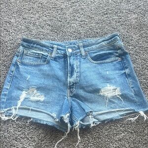 Old Navy Blue Distressed Jean Shorts